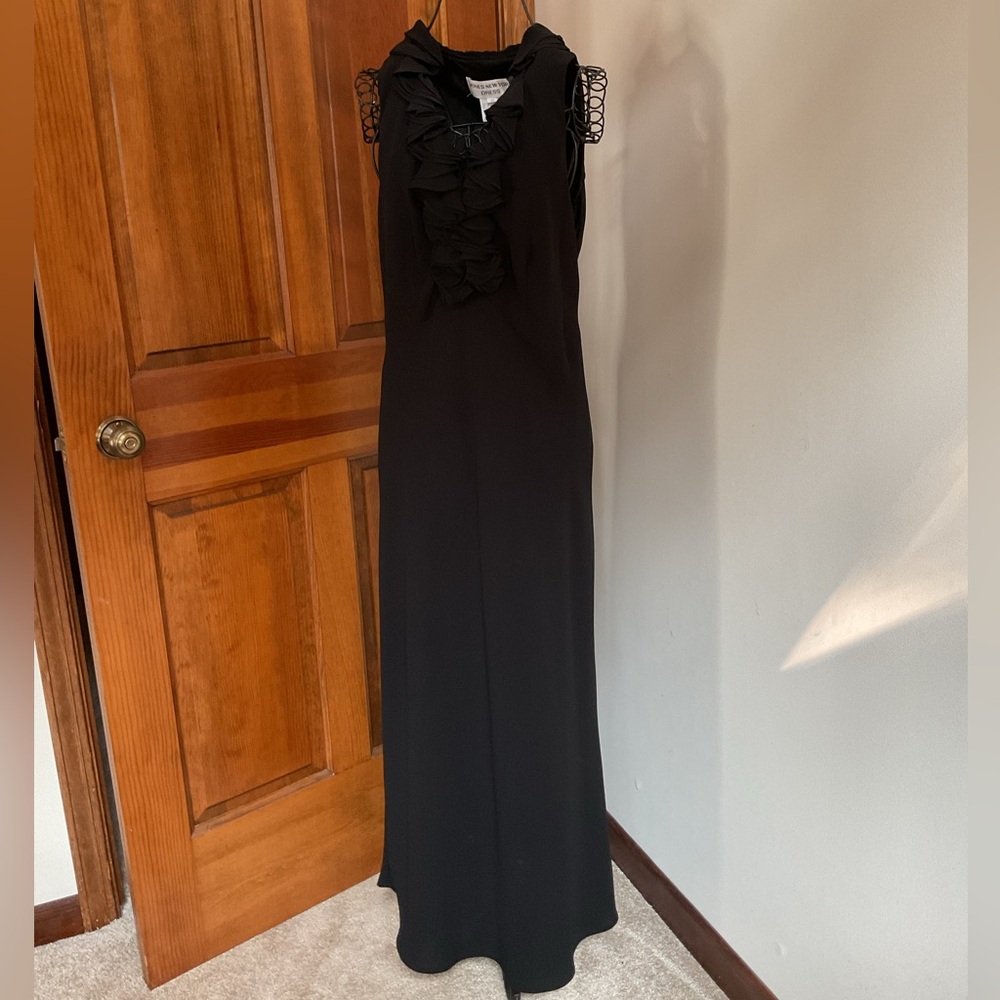Jones New York vintage Black Ruffled Maxi Dress, 12